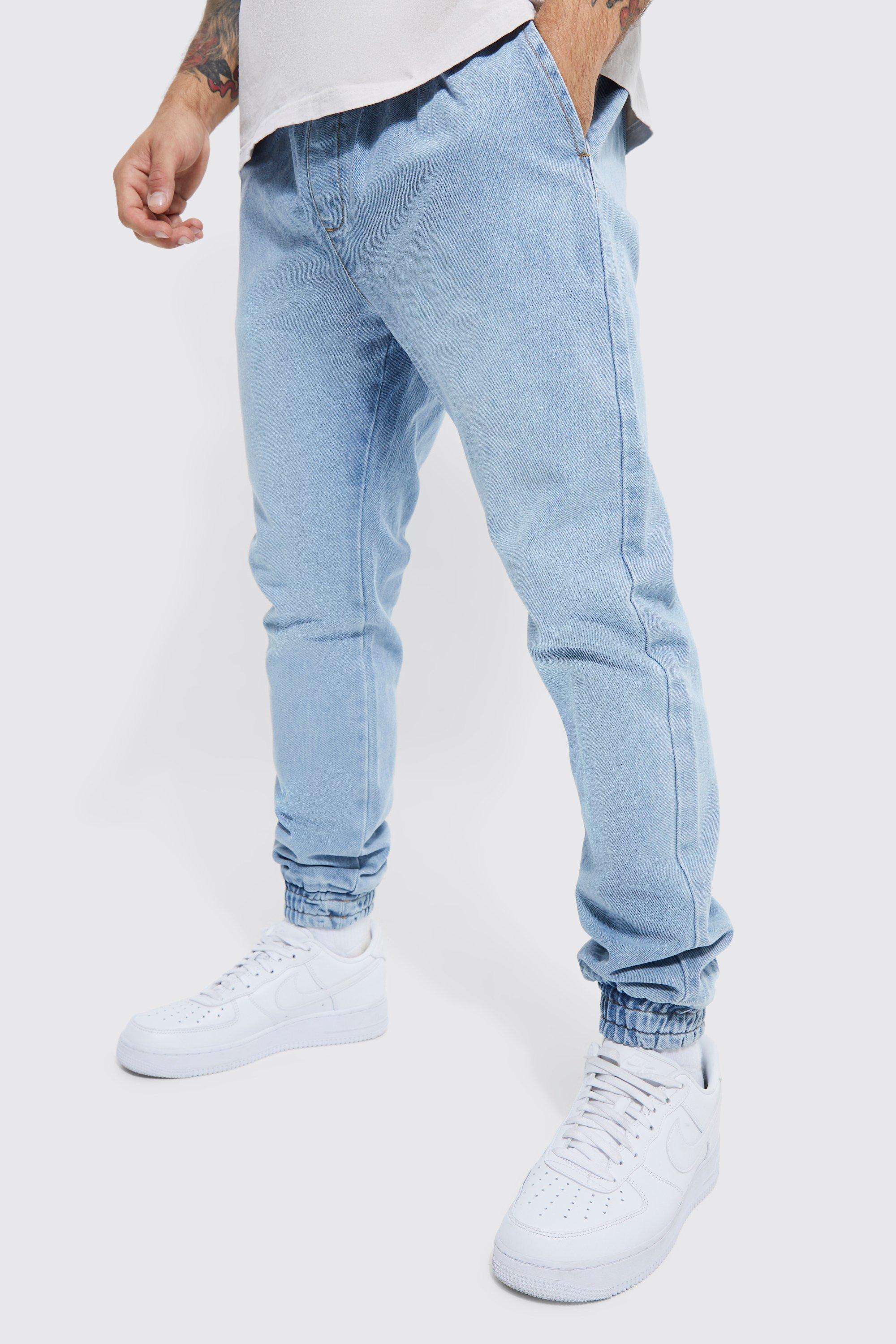 Light blue store denim joggers